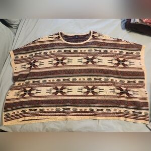 Tribal Print Poncho Top